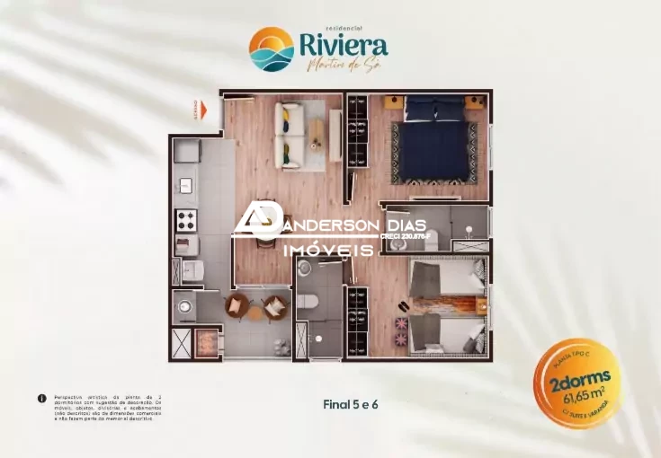 Apartamento Pré-Lançamento com 2 dormitórios, 1 suite, varanda Gourmet a venda por R$ 350 mil- Marim de Sá- Caragua